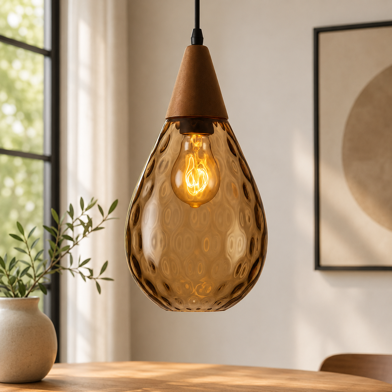 Vintage Glass Shade Pendant Light for Indoor Spaces | Aurevok