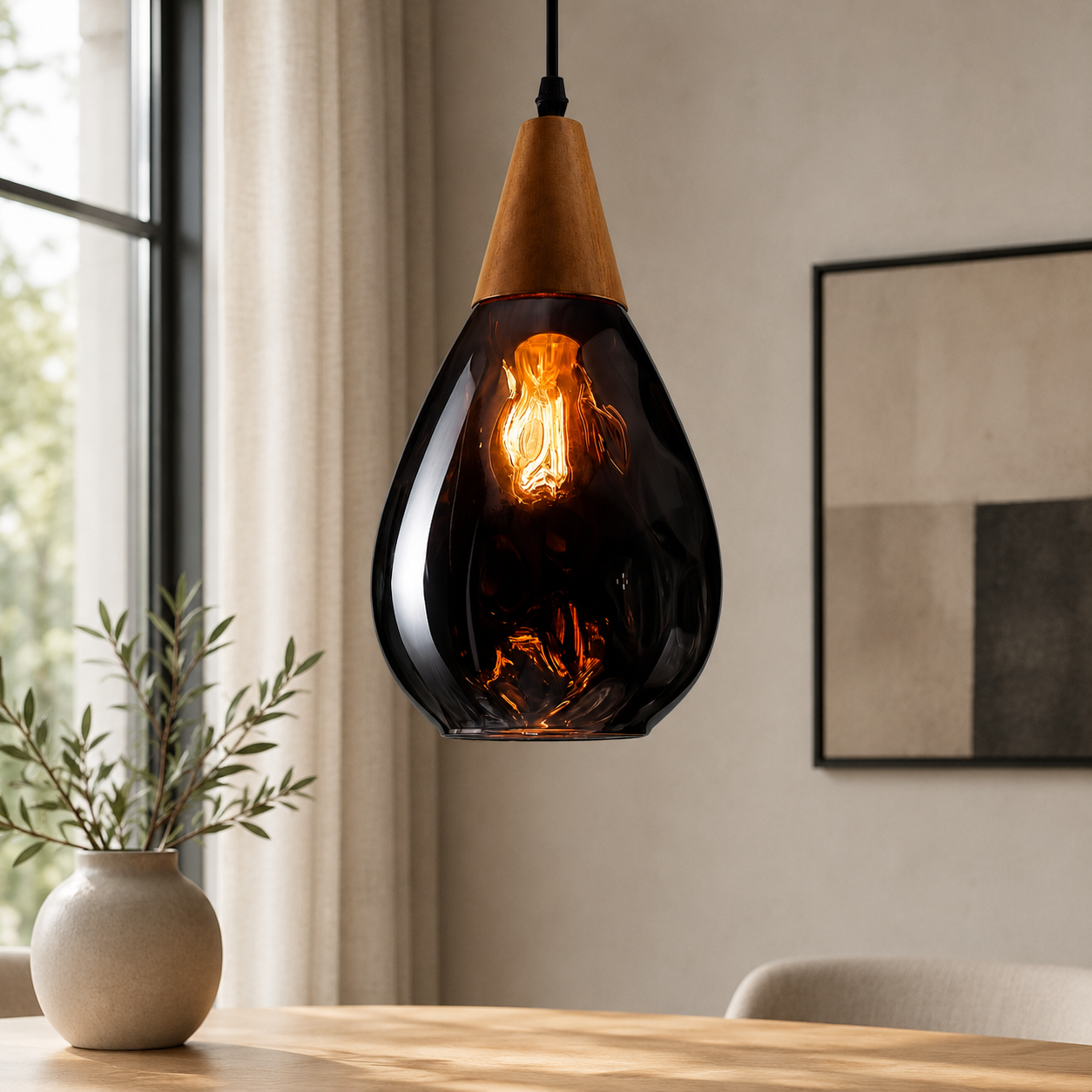 Vintage Glass Shade Pendant Light for Indoor Spaces | Aurevok