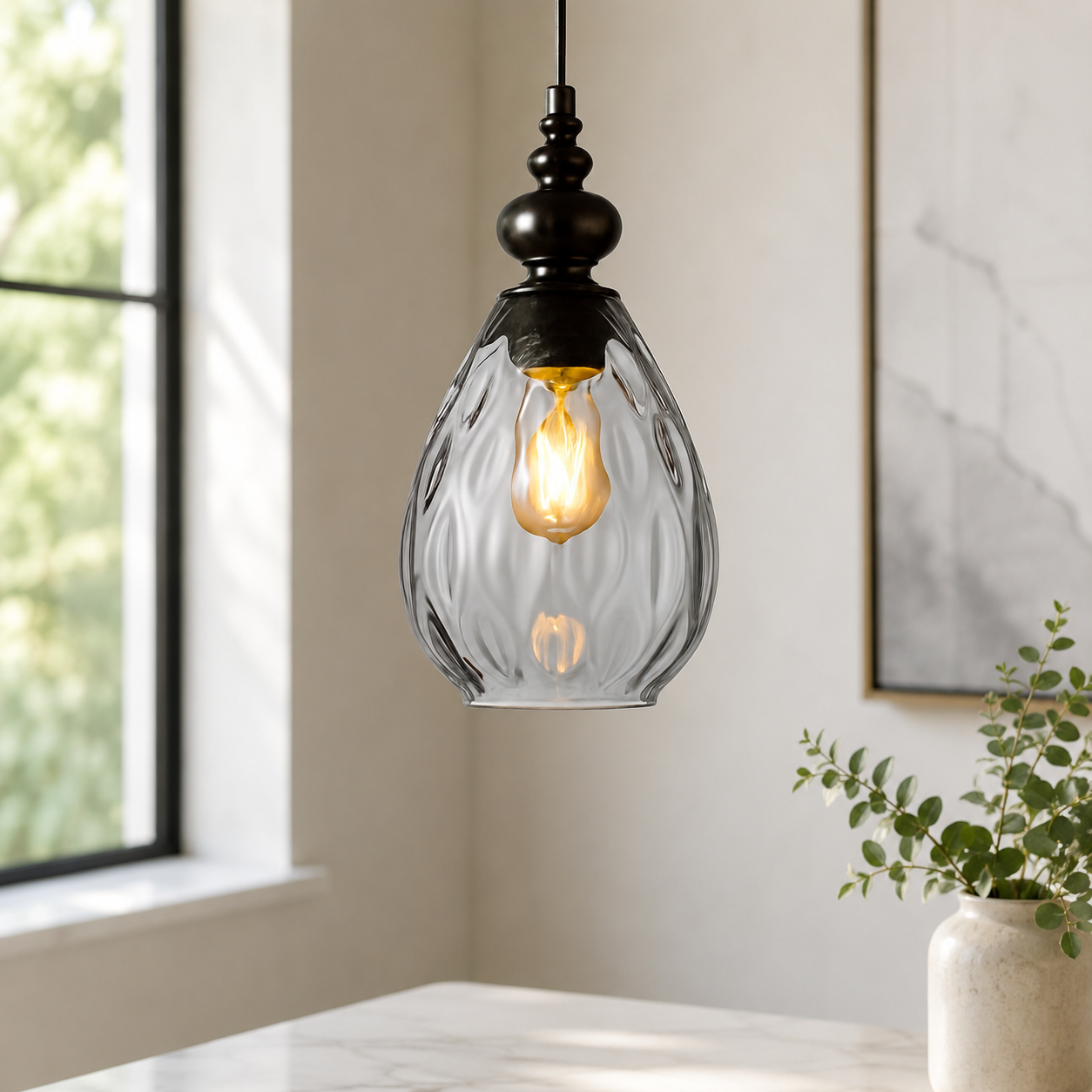 Vintage Glass Shade Pendant Light for Indoor Spaces | Aurevok