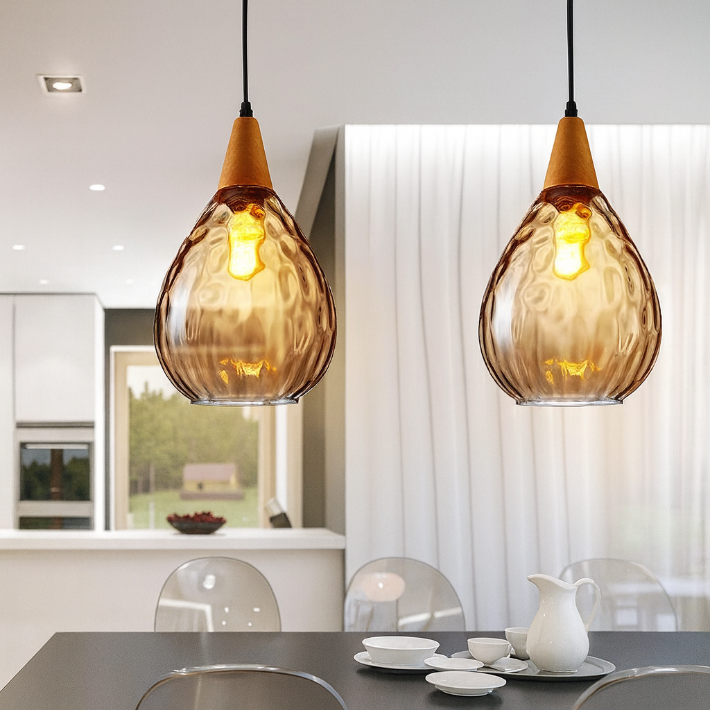 Vintage Glass Shade Pendant Light for Indoor Spaces | Aurevok