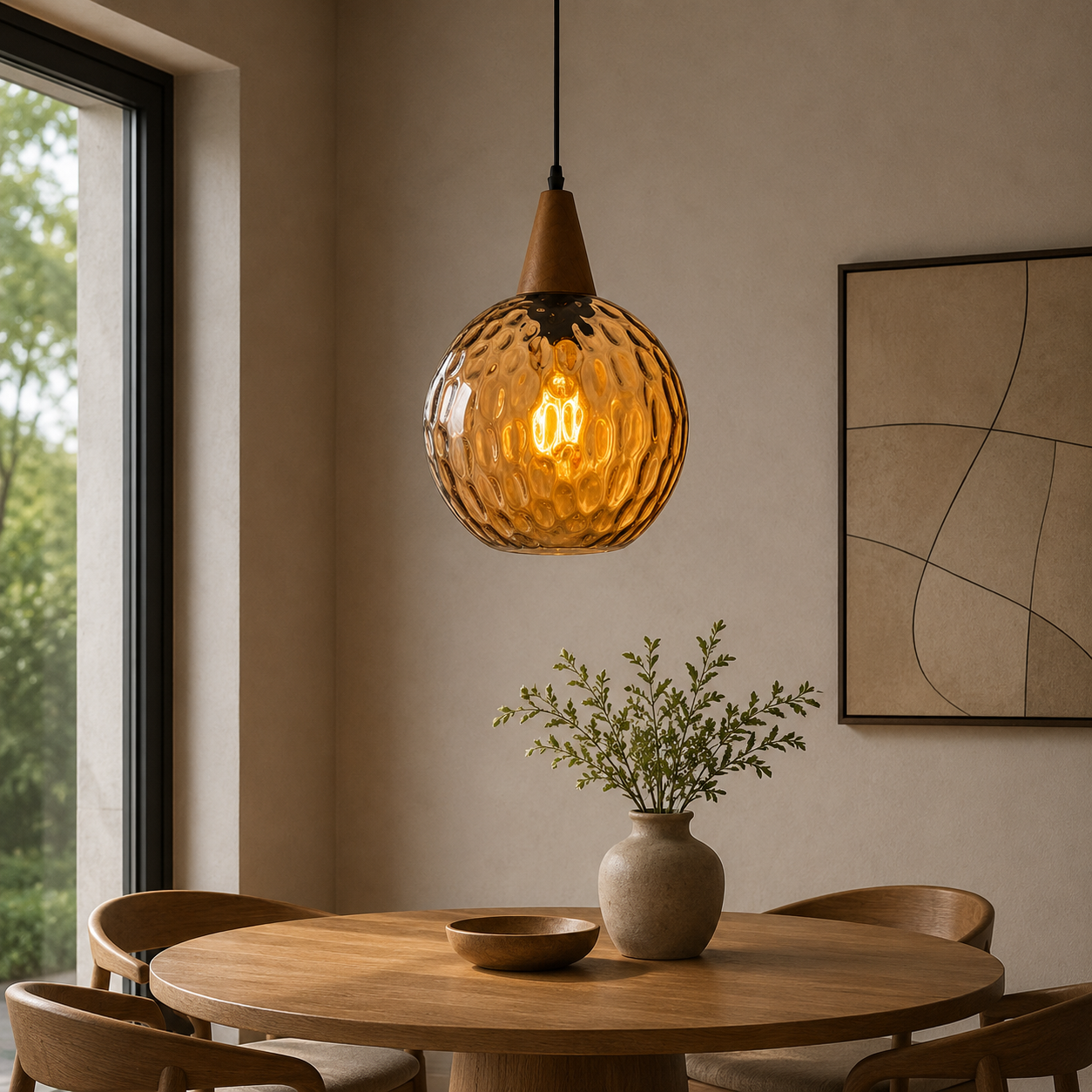 Vintage Glass Shade Pendant Light for Indoor Spaces | Aurevok