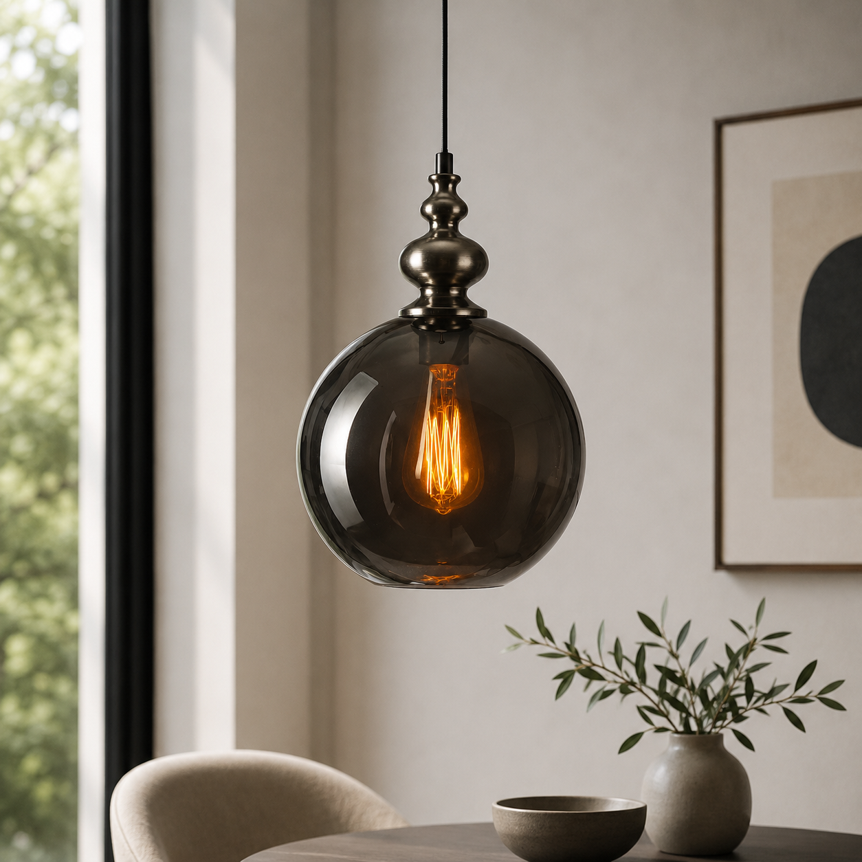 Vintage Glass Shade Pendant Light for Indoor Spaces | Aurevok