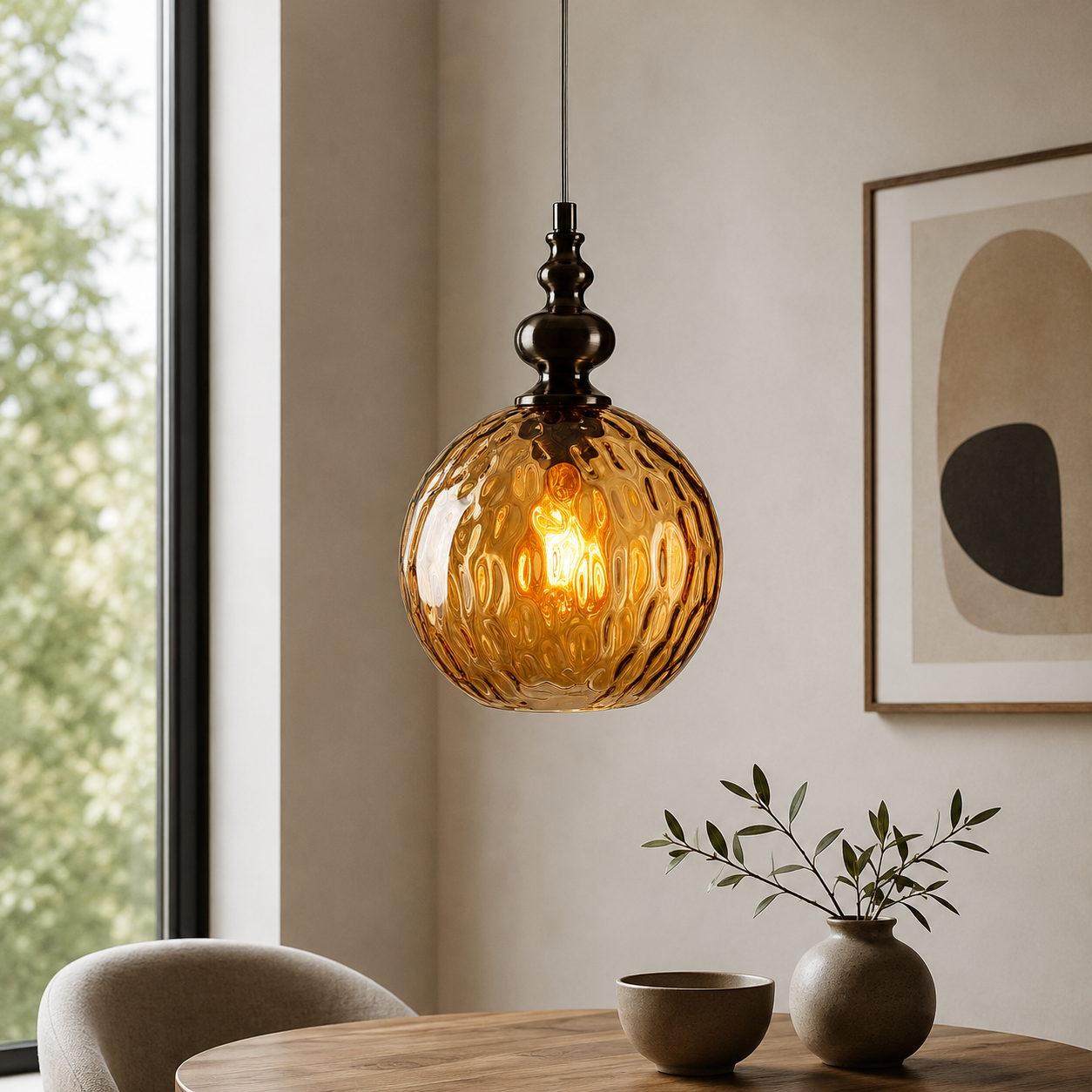 Vintage Glass Shade Pendant Light for Indoor Spaces | Aurevok