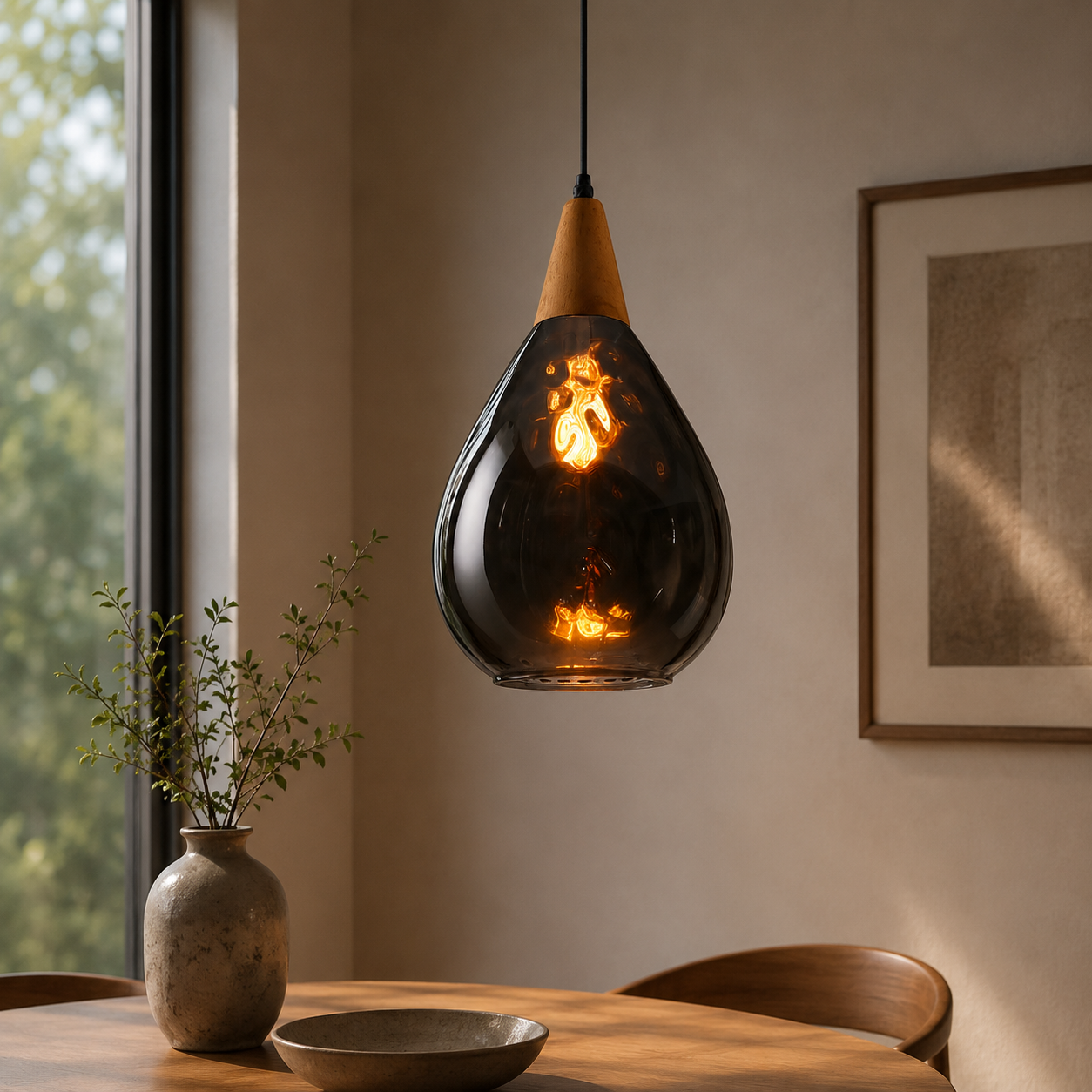 Vintage Glass Shade Pendant Light for Indoor Spaces | Aurevok