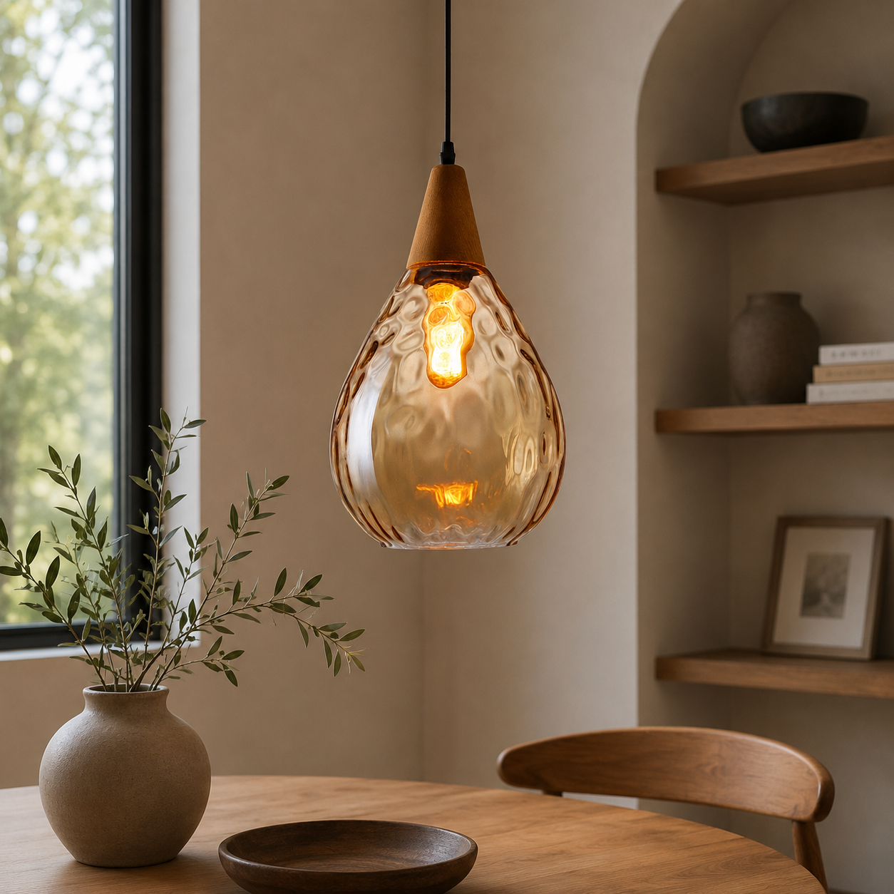 Vintage Glass Shade Pendant Light for Indoor Spaces | Aurevok