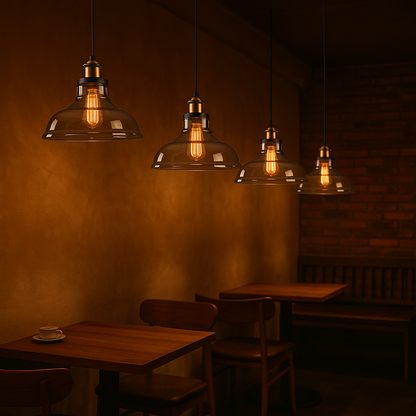 Vintage Glass Shade Pendant Light with Brass Socket | Varelix