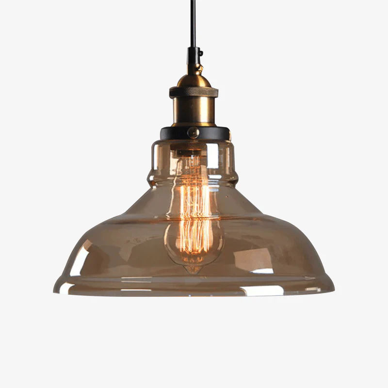 Vintage Glass Shade Pendant Light with Brass Socket | Varelix