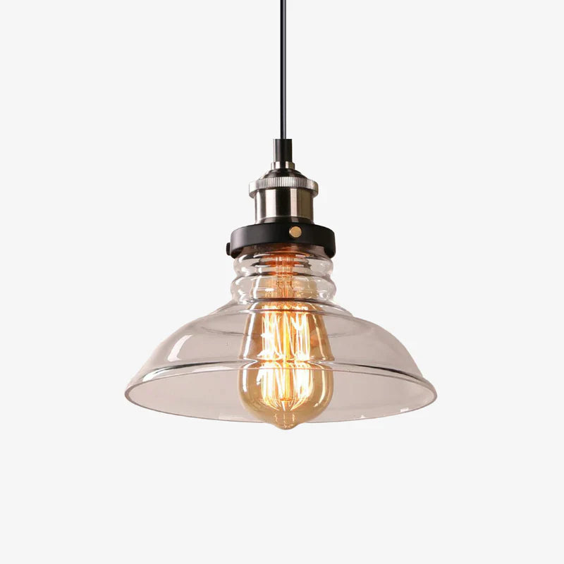 Vintage Glass Shade Pendant Light with Brass Socket | Varelix