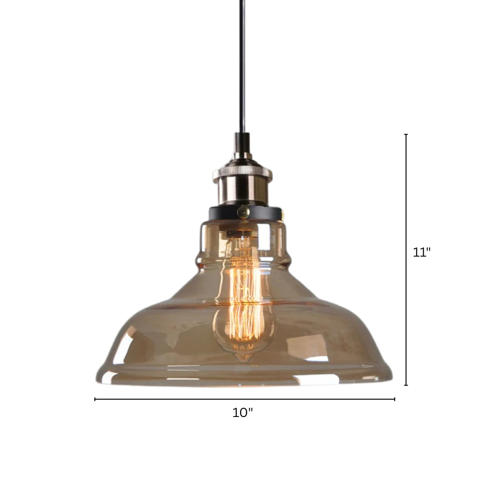 Vintage Glass Shade Pendant Light with Brass Socket | Varelix