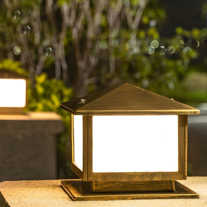 Vintage LED Outdoor Post Lamp with Frosted Shade | Lumirex