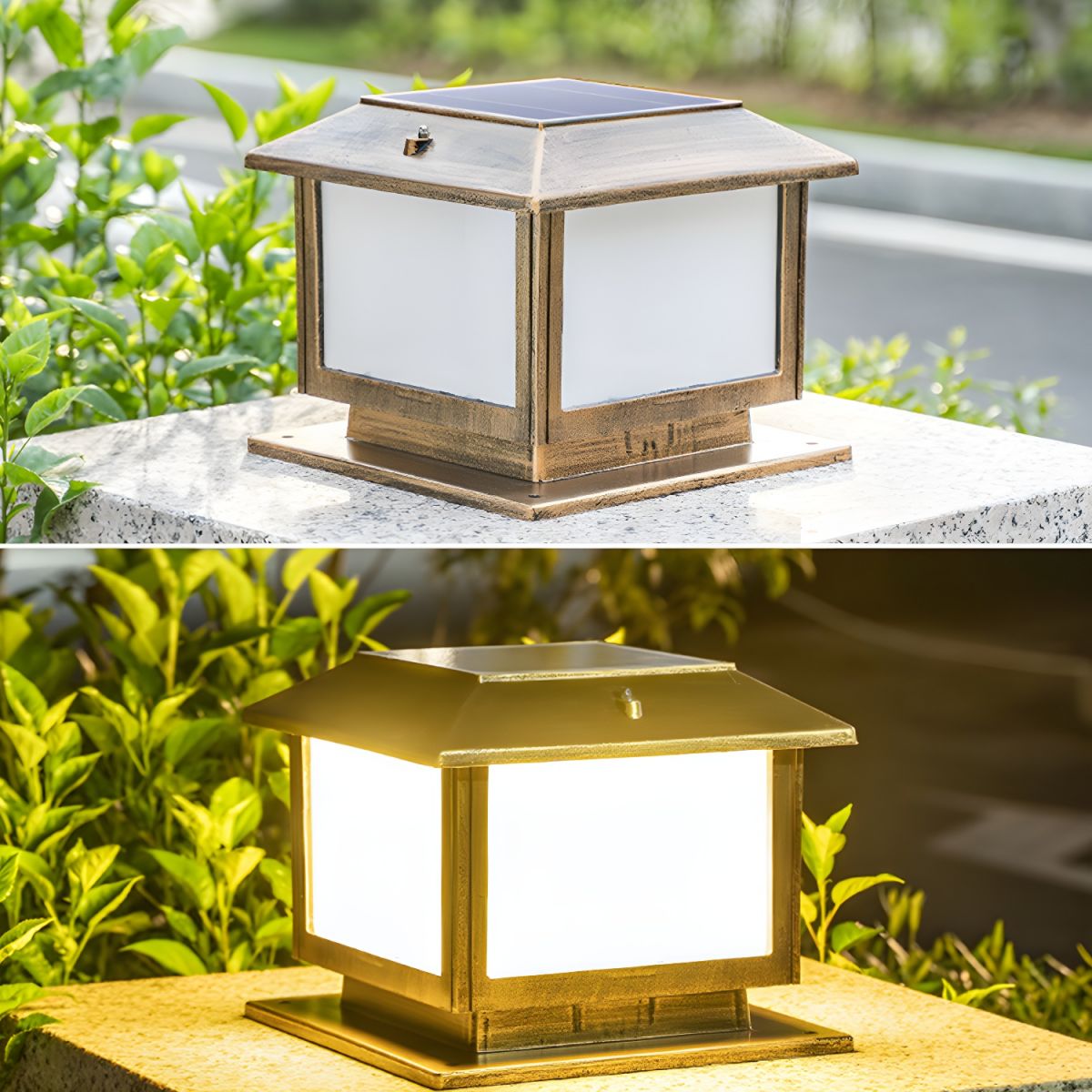 Vintage LED Outdoor Post Lamp with Frosted Shade | Lumirex