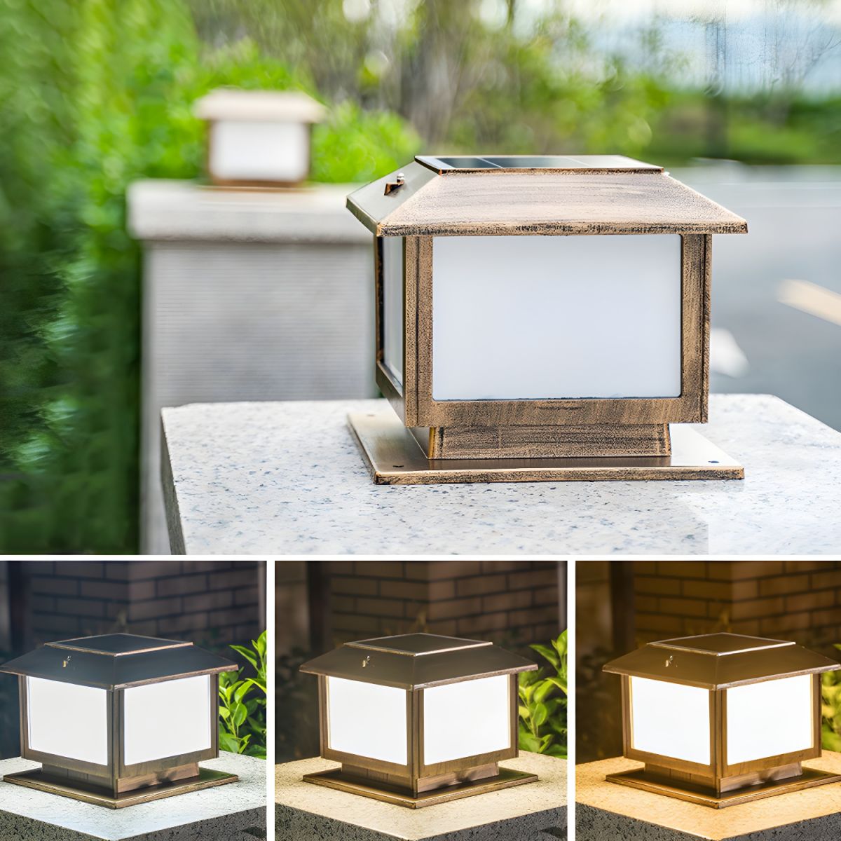 Vintage LED Outdoor Post Lamp with Frosted Shade | Lumirex