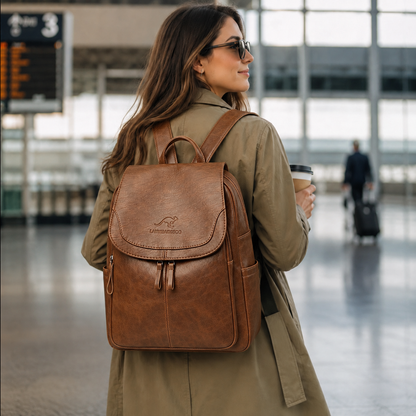 Vintage Leather Backpack | Stylish Travel Backpack for Women