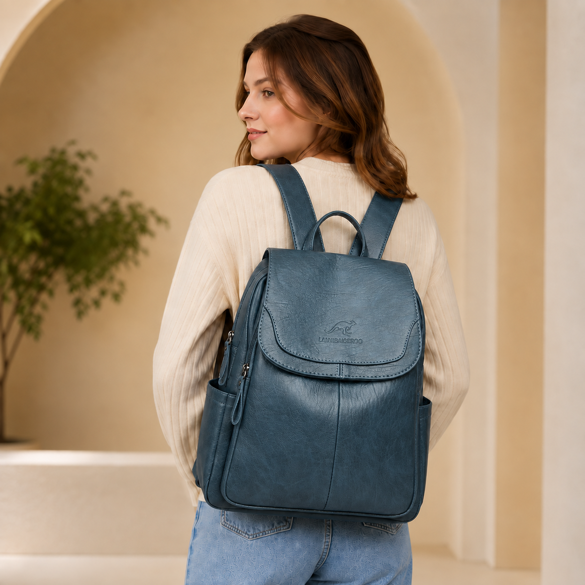 Vintage Leather Backpack | Stylish Travel Backpack for Women