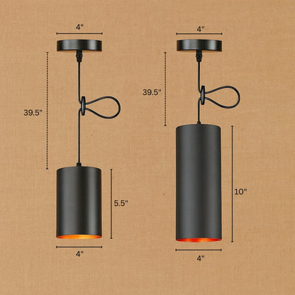 Vintage Metal Cylinder Pendant Light With E27 Socket | Qorvexa