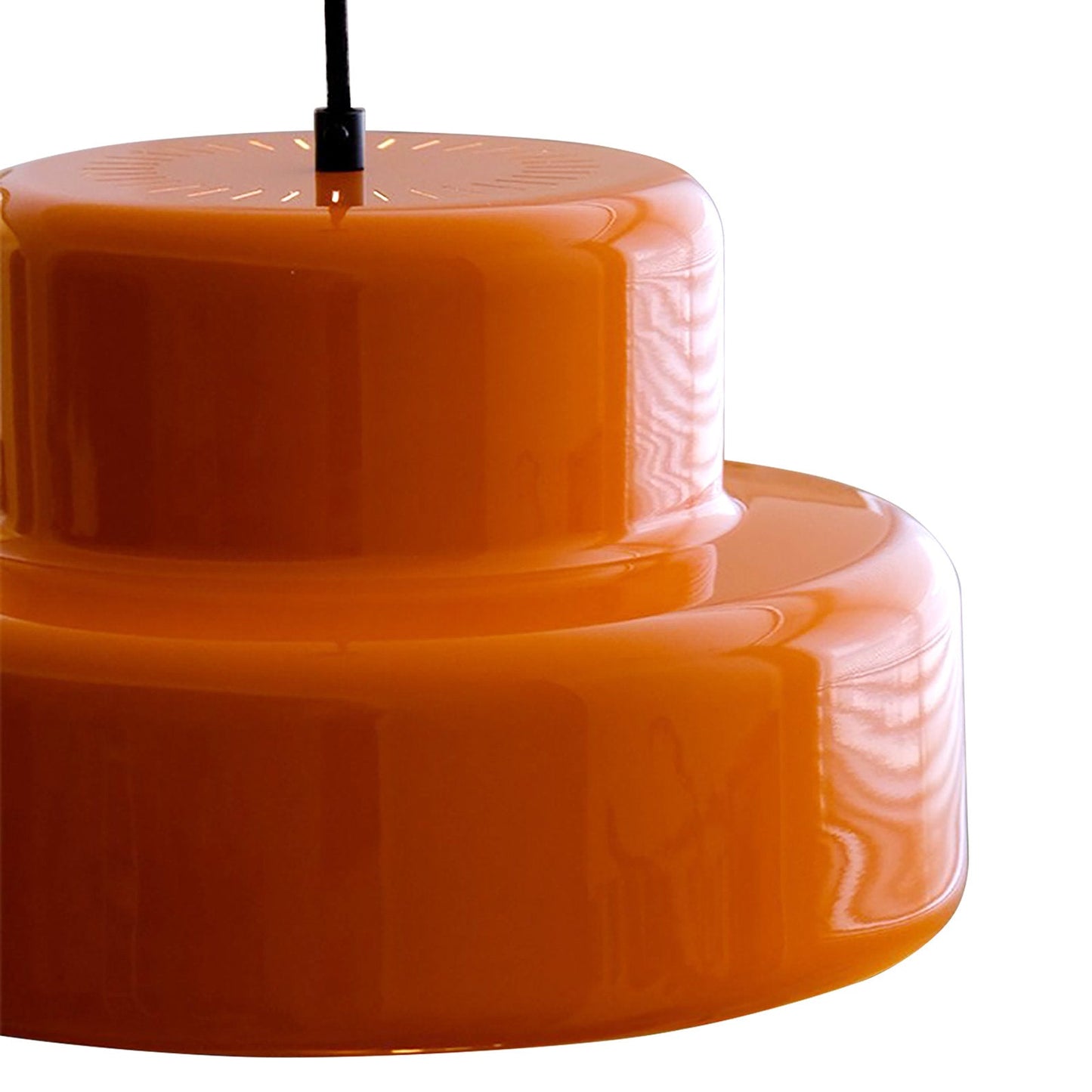 Vintage Orange Pendant Light With Bauhaus Iron Design | Sorvian