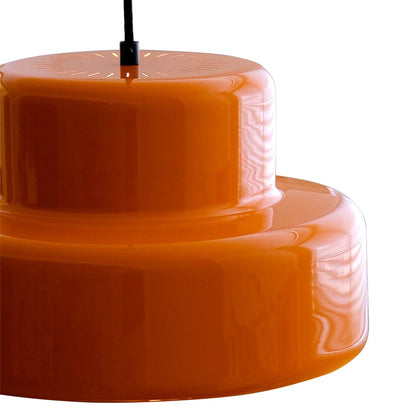 Vintage Orange Pendant Light With Bauhaus Iron Design | Sorvian