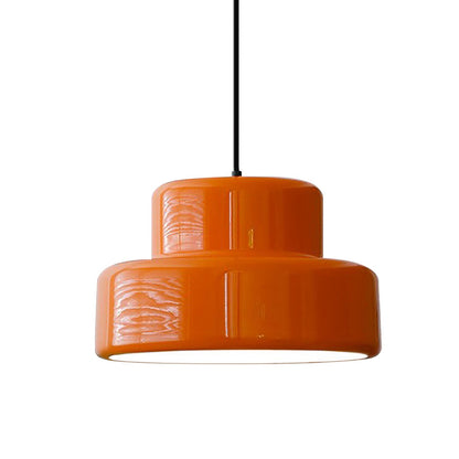 Vintage Orange Pendant Light With Bauhaus Iron Design | Sorvian