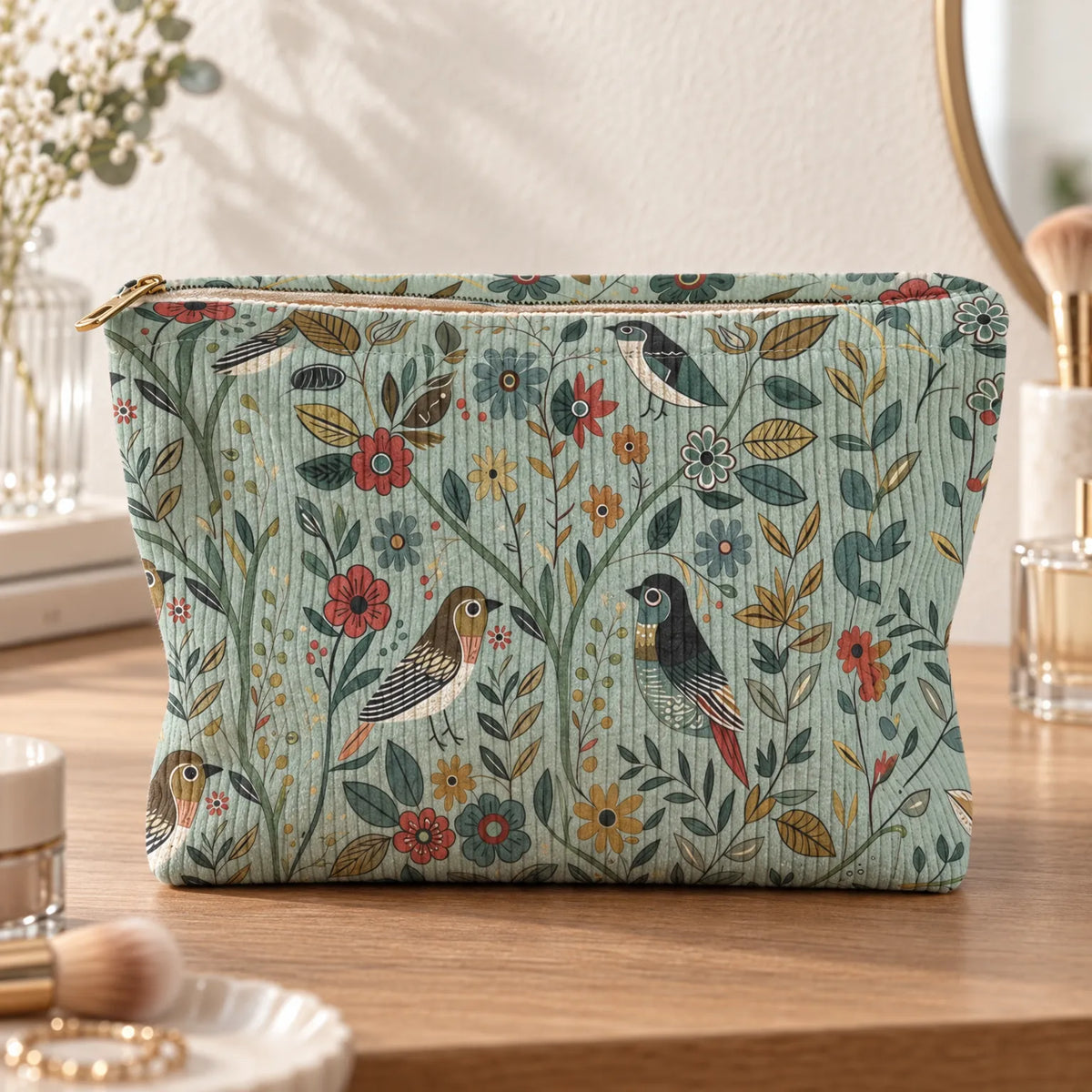 Vintage Print Women's Cosmetic Bag