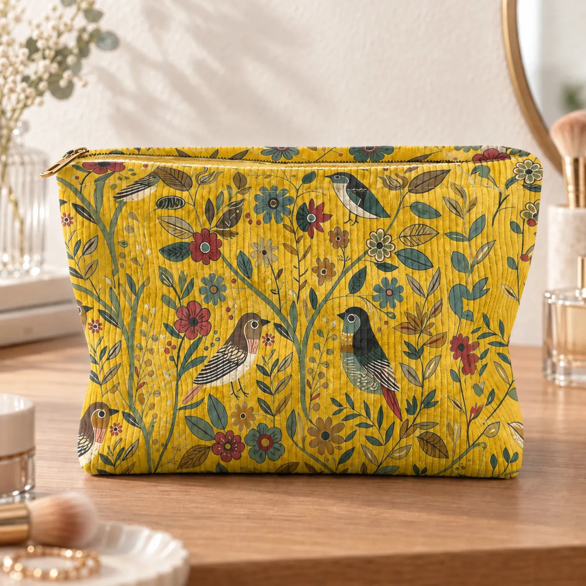 Vintage Print Women's Cosmetic Bag