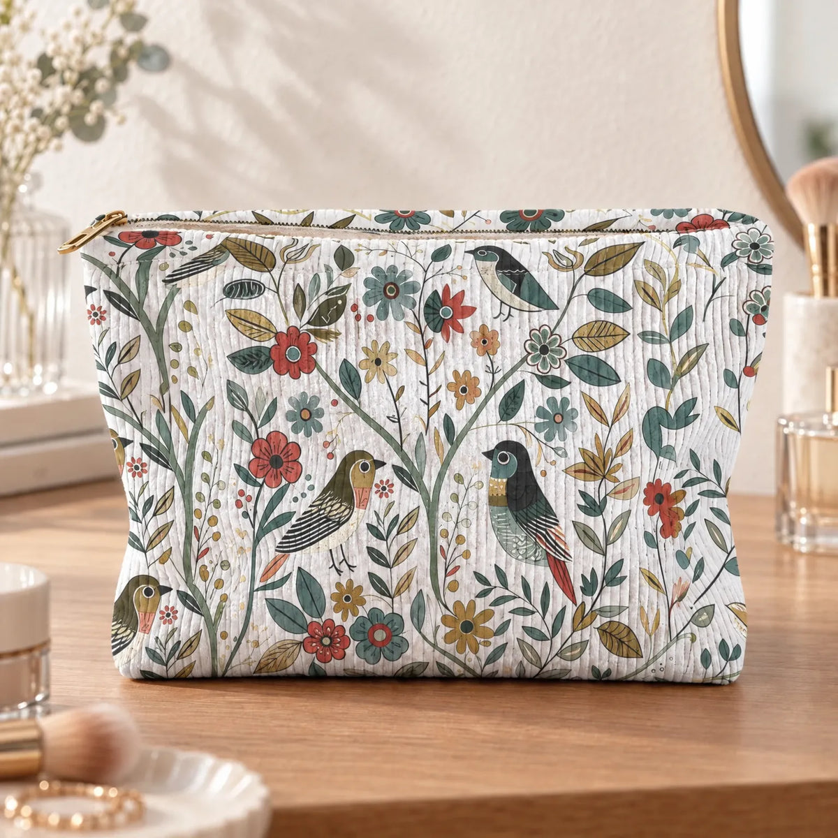 Vintage Print Women's Cosmetic Bag