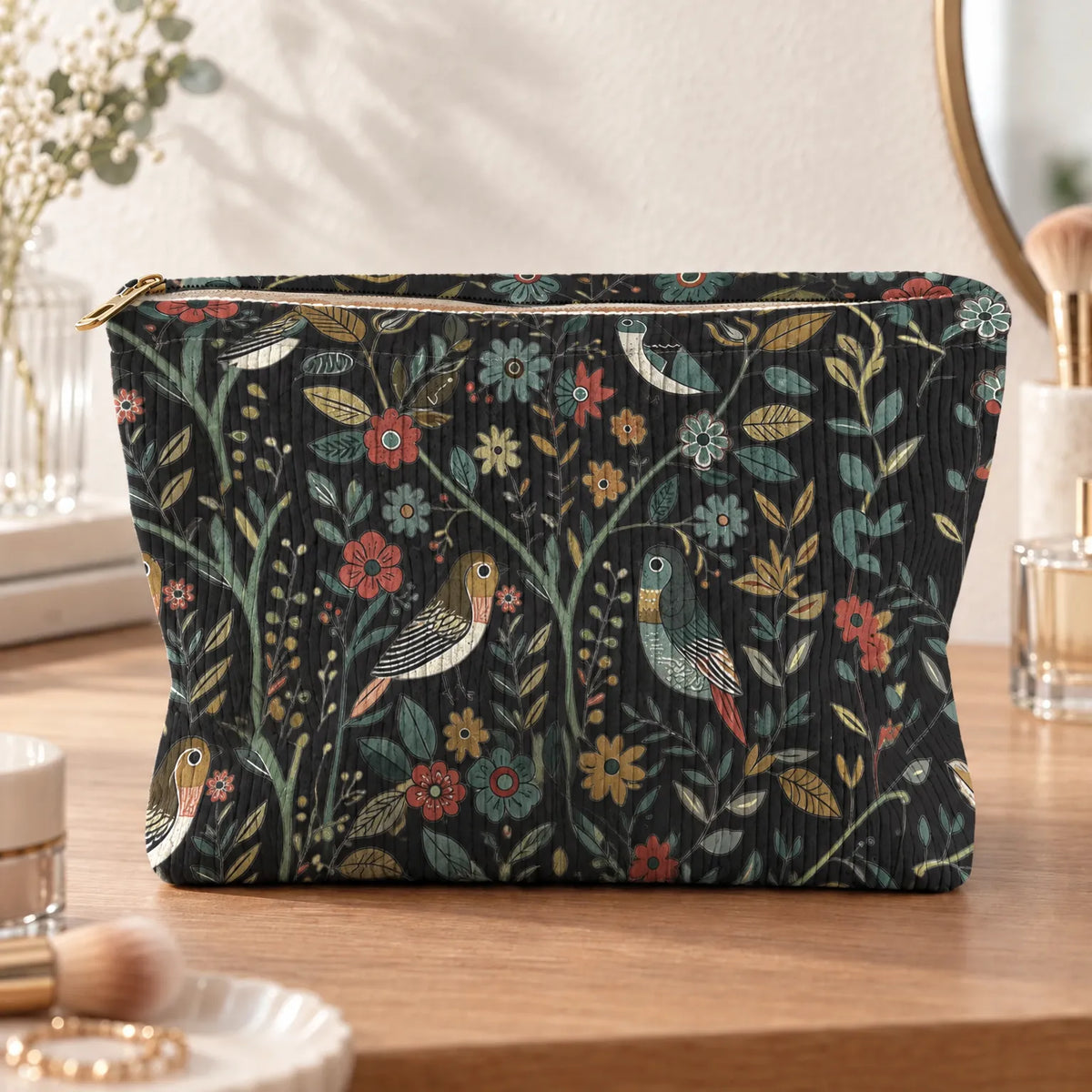 Vintage Print Women's Cosmetic Bag
