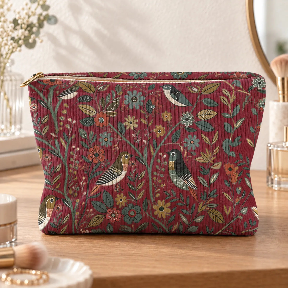 Vintage Print Women's Cosmetic Bag
