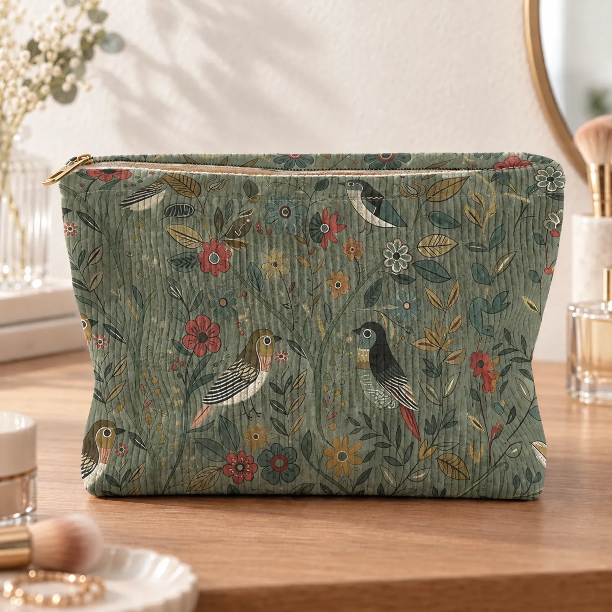 Vintage Print Women's Cosmetic Bag
