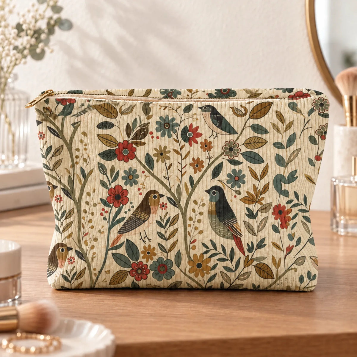 Vintage Print Women's Cosmetic Bag