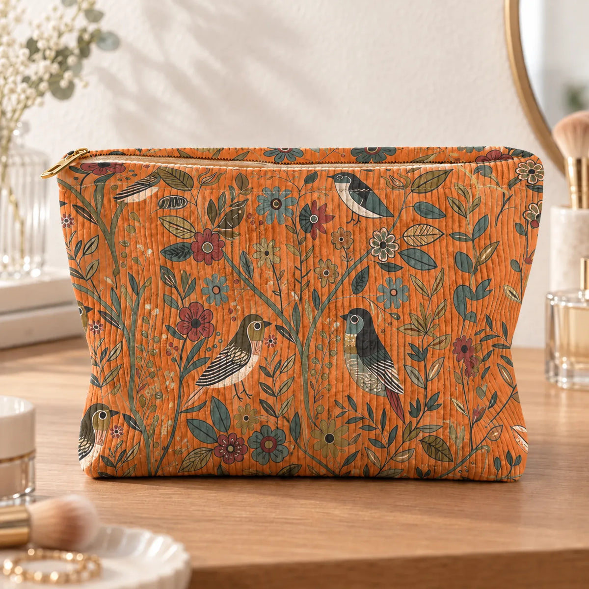 Vintage Print Women's Cosmetic Bag