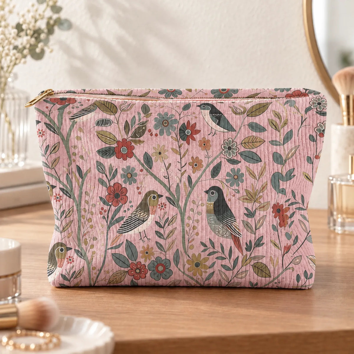 Vintage Print Women's Cosmetic Bag