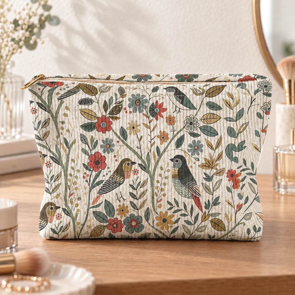 Vintage Print Women's Cosmetic Bag