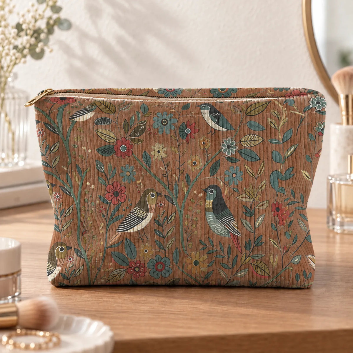 Vintage Print Women's Cosmetic Bag