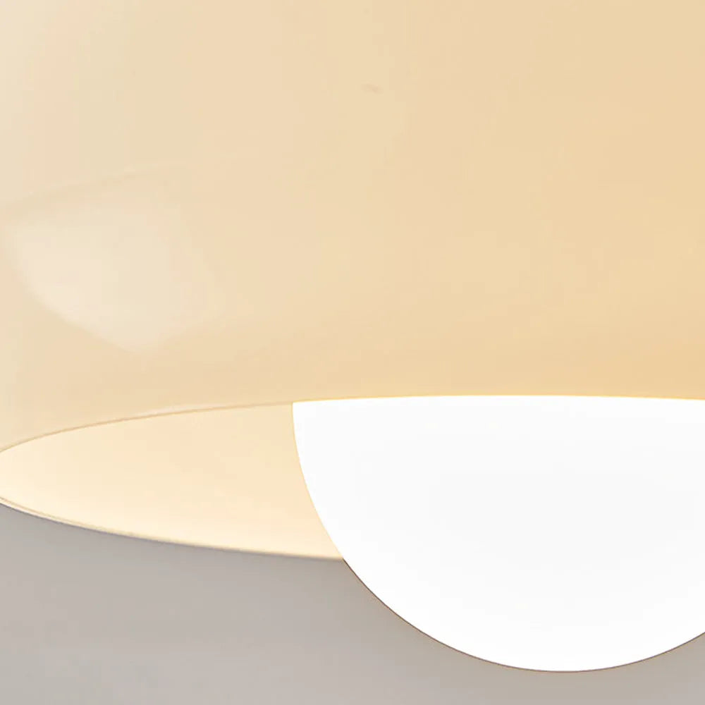 Vintage Wood Glass Semi Flush Ceiling Light Fixture | Lumvane