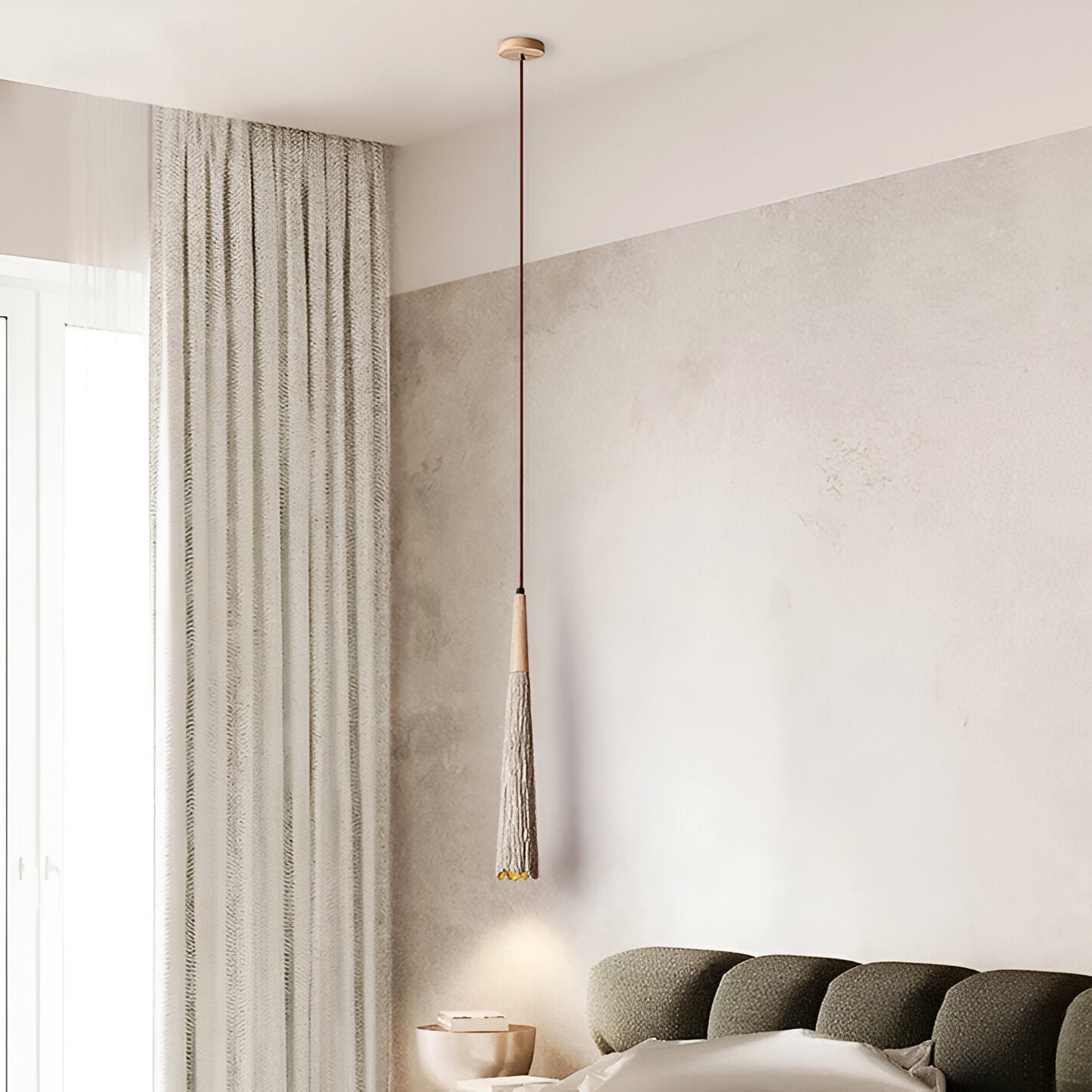 Wabi Sabi Cement Pendant Light With Handcrafted Texture | Jorvex