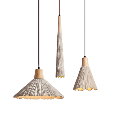Wabi Sabi Cement Pendant Light With Handcrafted Texture | Jorvex
