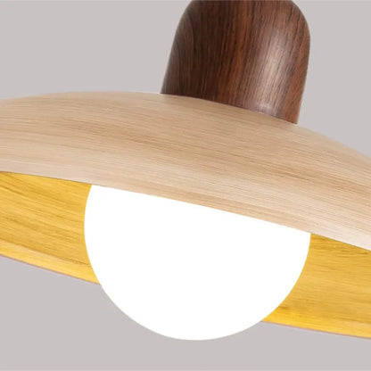 Wabi Sabi Iron Pendant Light With Walnut Wood Finish | Aurevon