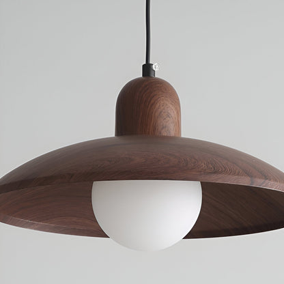 Wabi Sabi Iron Pendant Light With Walnut Wood Finish | Aurevon