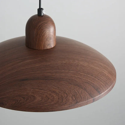 Wabi Sabi Iron Pendant Light With Walnut Wood Finish | Aurevon