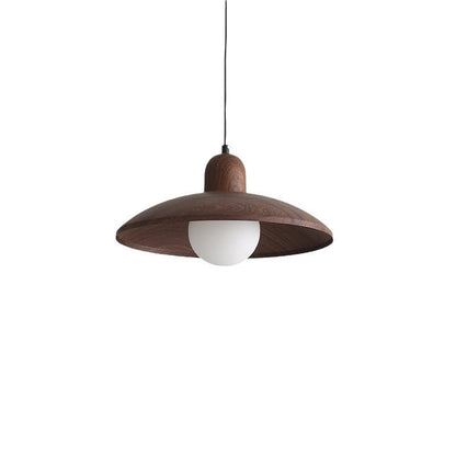 Wabi Sabi Iron Pendant Light With Walnut Wood Finish | Aurevon