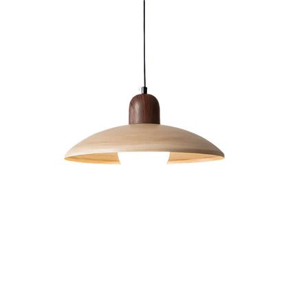 Wabi Sabi Iron Pendant Light With Walnut Wood Finish | Aurevon