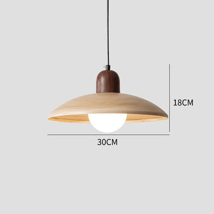 Wabi Sabi Iron Pendant Light With Walnut Wood Finish | Aurevon