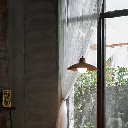 Wabi Sabi Iron Pendant Light With Walnut Wood Finish | Aurevon