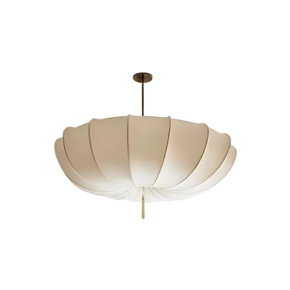Wabi Sabi Natural Fabric Pendant Light with Cream Shade | Tyvera