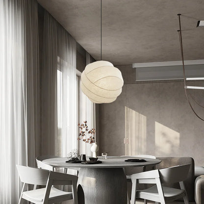 Wabi Sabi Silk Sphere Pendant Light with LED Design | Xorvane