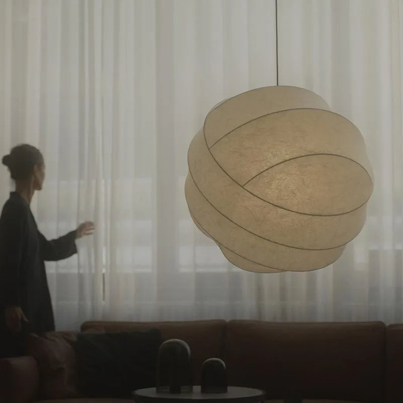Wabi Sabi Silk Sphere Pendant Light with LED Design | Xorvane