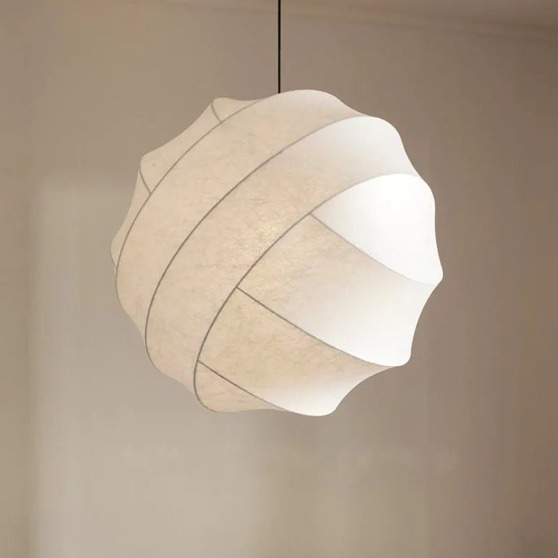 Wabi Sabi Silk Sphere Pendant Light with LED Design | Xorvane