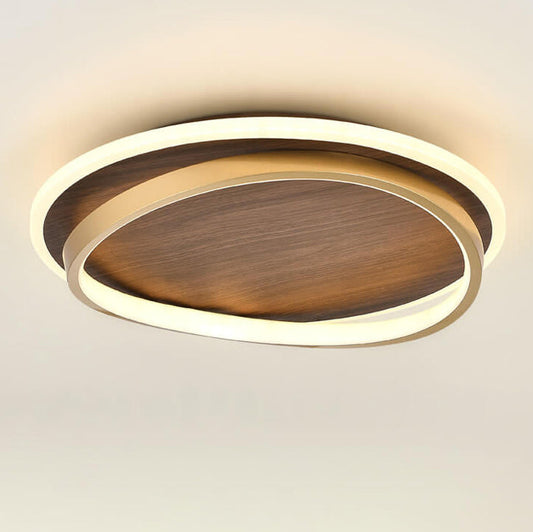 Walnut LED Dimmable Flush Mount Ceiling Light | Senqor