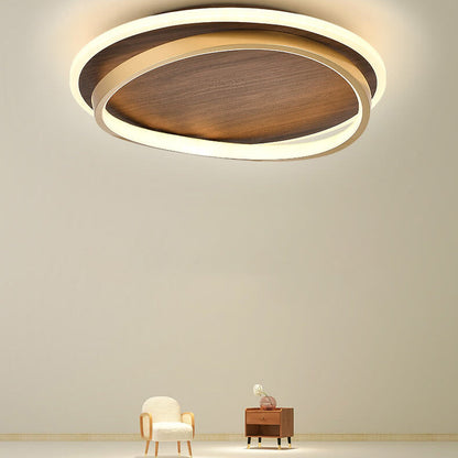 Walnut LED Dimmable Flush Mount Ceiling Light | Senqor