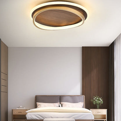 Walnut LED Dimmable Flush Mount Ceiling Light | Senqor